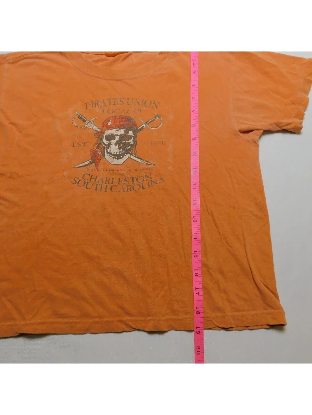 Comfort Colors Youth M Pirates Union Local 9 Charleston South Carolina Shirt Ora